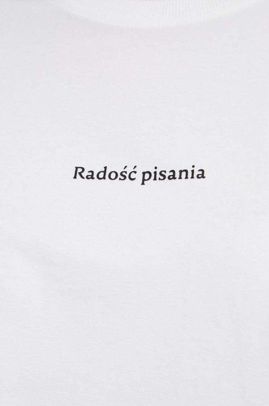 T-shirt bawełniany damski z domieszką elastanu - Kolekcja jubileuszowa. 2023 Rok Wisławy Szymborskiej x Medicine, kolor biały RW23.TSD359
