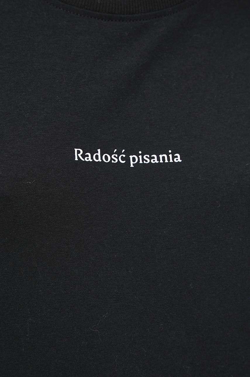 T-shirt bawełniany damski z domieszką elastanu - Kolekcja jubileuszowa. 2023 Rok Wisławy Szymborskiej x Medicine, kolor czarny RW23.TSD359 czarny