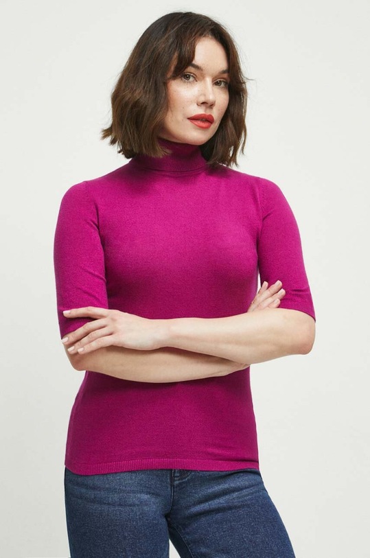Tričko dámske fialová farba slim ružová RW23.TSD500