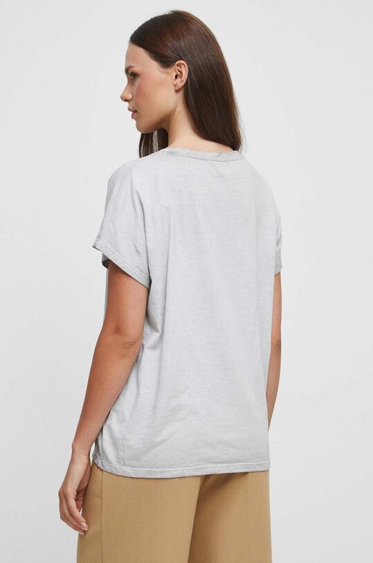 T-shirt bawełniany damski z kolekcji Graficzny Atlas Zwierząt kolor szary szary RW23.TSD559