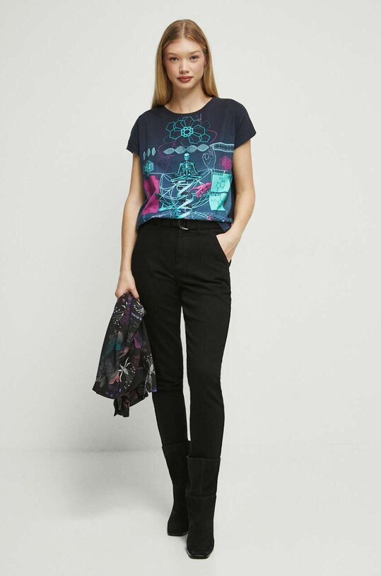Odzież T-shirt bawełniany damski z kolekcji Science kolor szary RW23.TSD603 szary