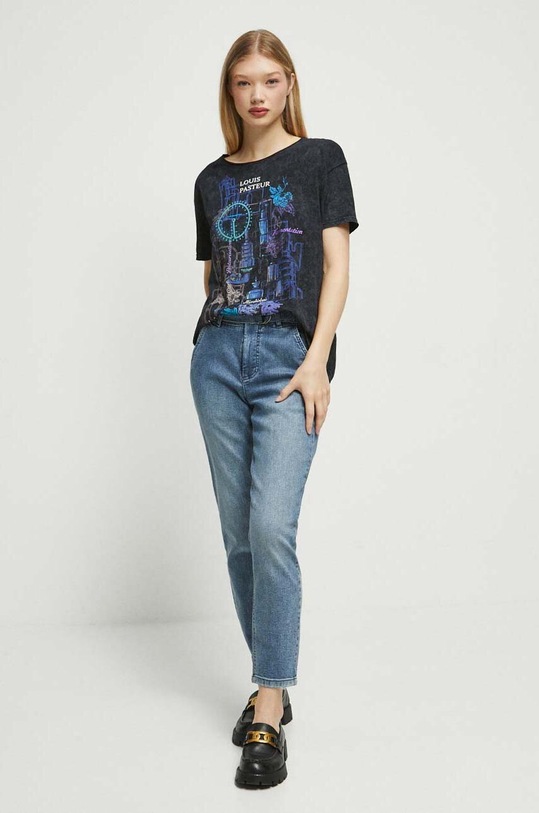 Odzież T-shirt bawełniany damski z kolekcji Science kolor szary RW23.TSD604 szary