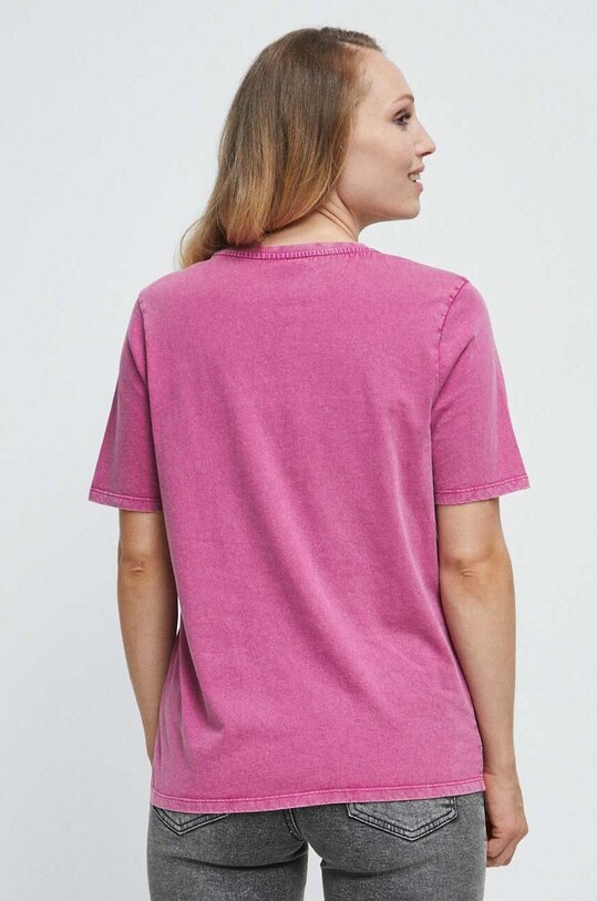 T-shirt bawełniany damski z kolekcji Science kolor różowy różowy RW23.TSD605