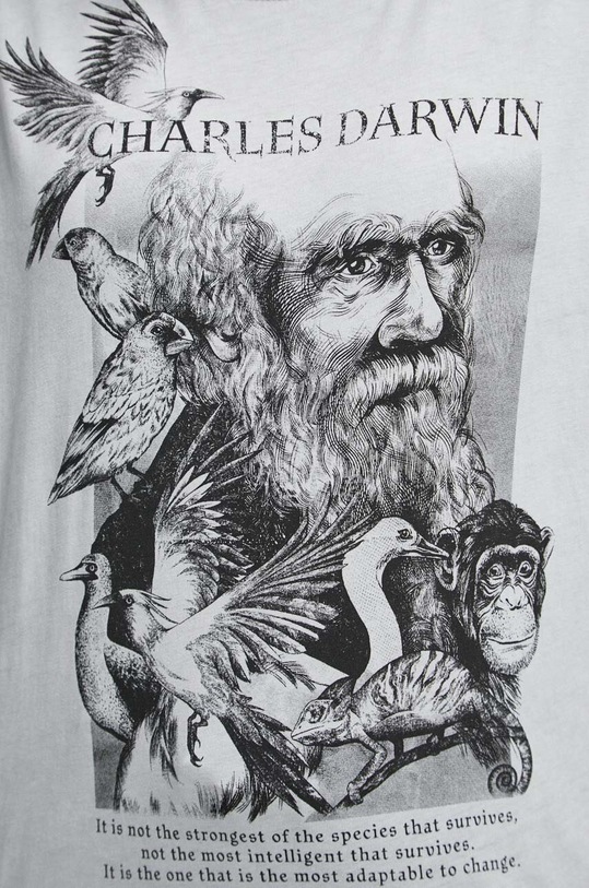 T-shirt bawełniany damski z kolekcji Science kolor szary RW23.TSD606 szary