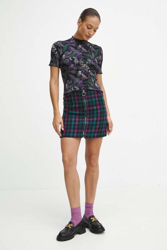 T-shirt bawełniany damski z domieszką elastanu kolor czarny RW23.TSD804 czarny RW23