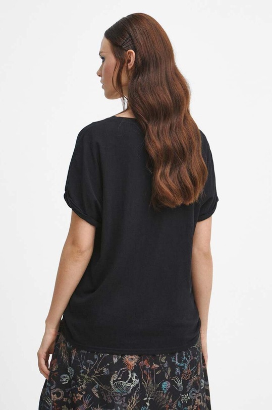 T-shirt bawełniany damski z kolekcji Bestiariusz kolor czarny RW23.TSD853 czarny