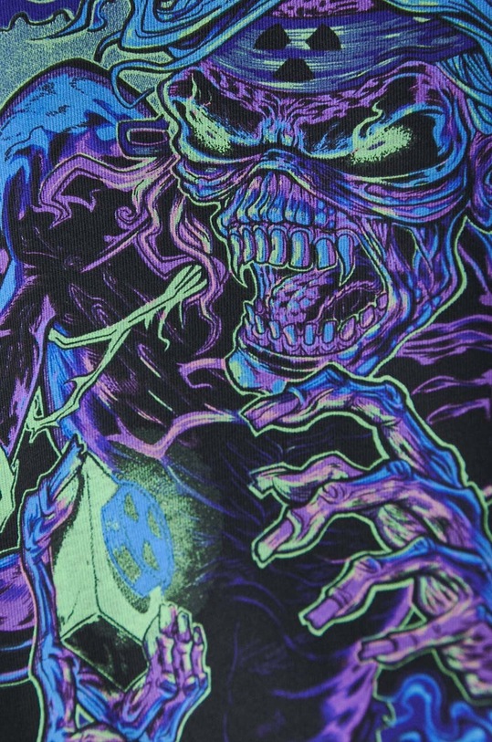 T-shirt bawełniany damski Iron Maiden kolor fioletowy RW23.TSD953 fioletowy