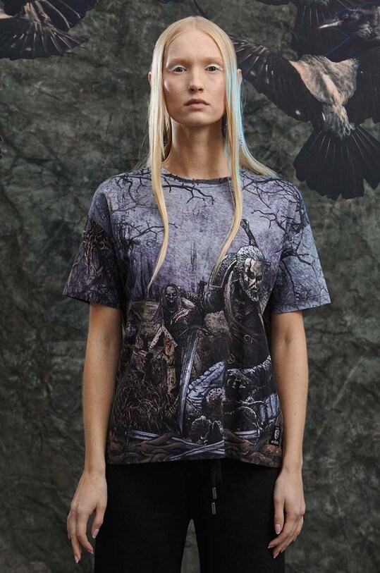 T-shirt bawełniany damski z kolekcji The Witcher x Medicine kolor multicolor RW23.TSD955 multicolor RW23