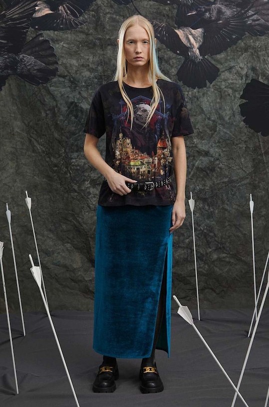 Bavlněné tričko dámské z kolekce The Witcher x Medicine černá barva RW23.TSD956 černá RW23