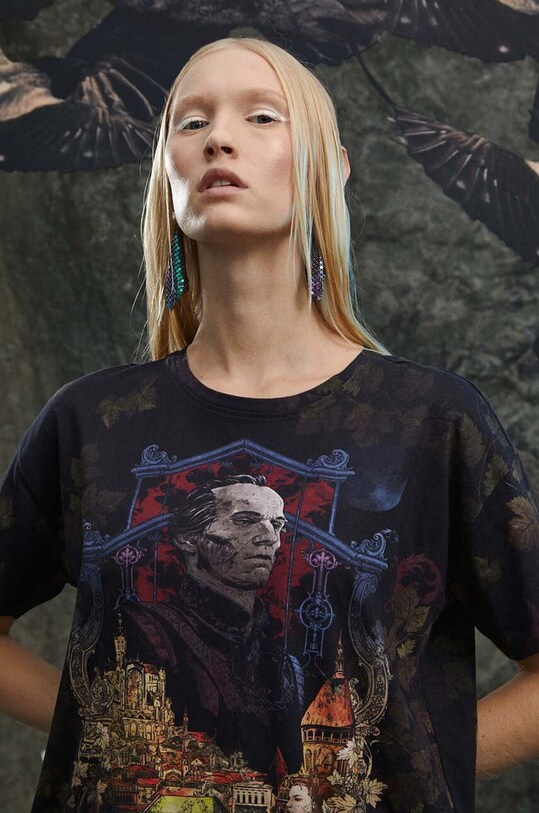 T-shirt bawełniany damski z kolekcji The Witcher x Medicine kolor czarny czarny RW23.TSD956