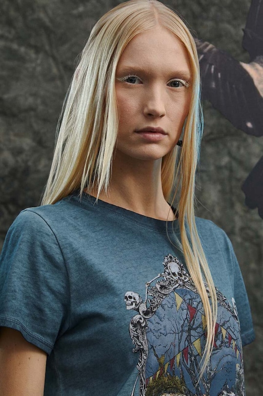 Oblečení Bavlněné tričko Medicine RW23.TSD960 tyrkysová