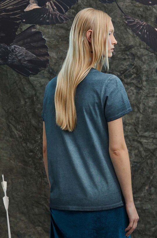 T-shirt bawełniany damski z kolekcji The Witcher x Medicine kolor turkusowy turkusowy RW23.TSD960