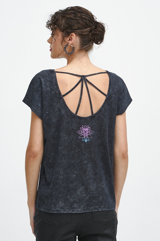 T-shirt bawełniany damski z nadrukiem kolor szary RW23.TSDA04 szary RW23