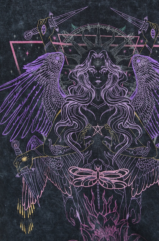 T-shirt bawełniany damski z nadrukiem kolor szary RW23.TSDA04 szary