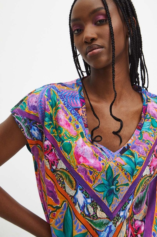 T-shirt bawełniany damski z kolekcji Medicine x Veronika Blyzniuchenko kolor multicolor RW23.TSDB55 multicolor