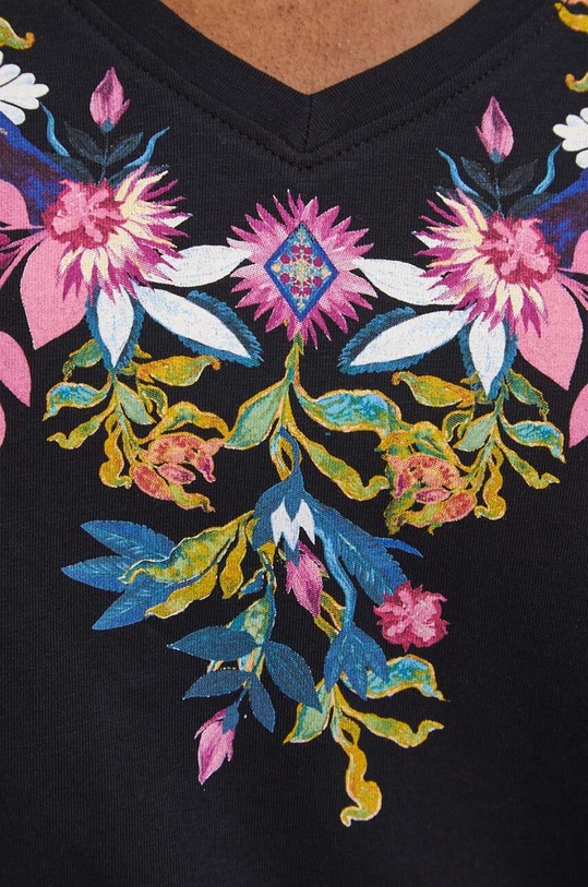 T-shirt bawełniany damski z kolekcji Medicine x Veronika Blyzniuchenko kolor czarny RW23.TSDB56