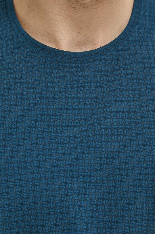 T-shirt bawełniany męski wzorzysty z domieszką elastanu kolor zielony RW23.TSM060 turkusowy