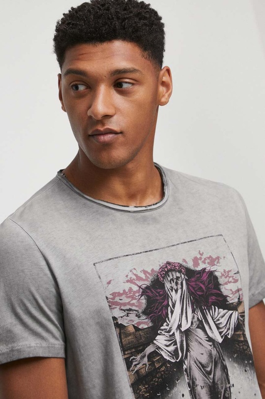 T-shirt bawełniany męski z kolekcji Zamkowe Legendy kolor szary RW23.TSM162 szary