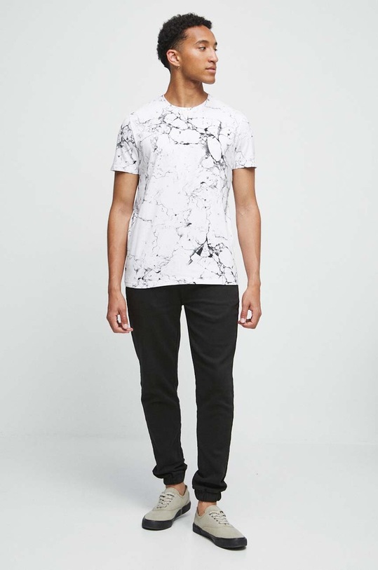 T-shirt bawełniany męski wzorzysty kolor biały RW23.TSM204 biały RW23