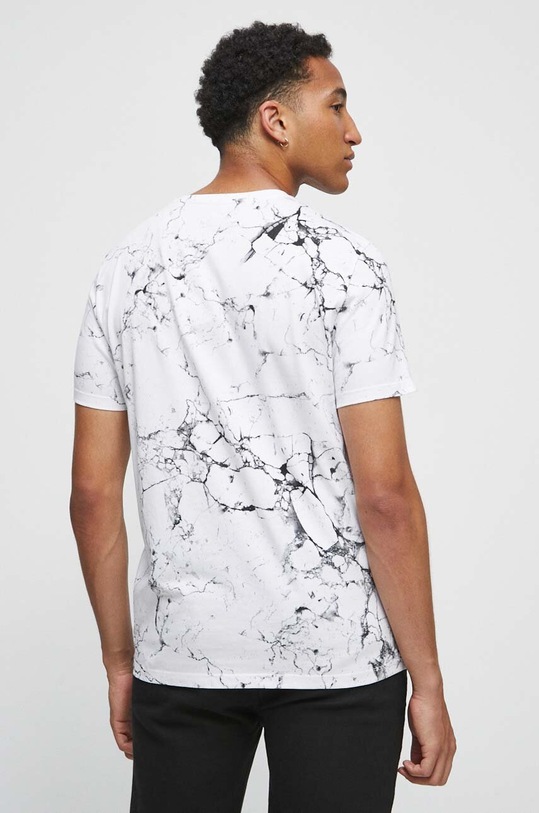 Odzież T-shirt bawełniany męski wzorzysty kolor biały RW23.TSM204 biały