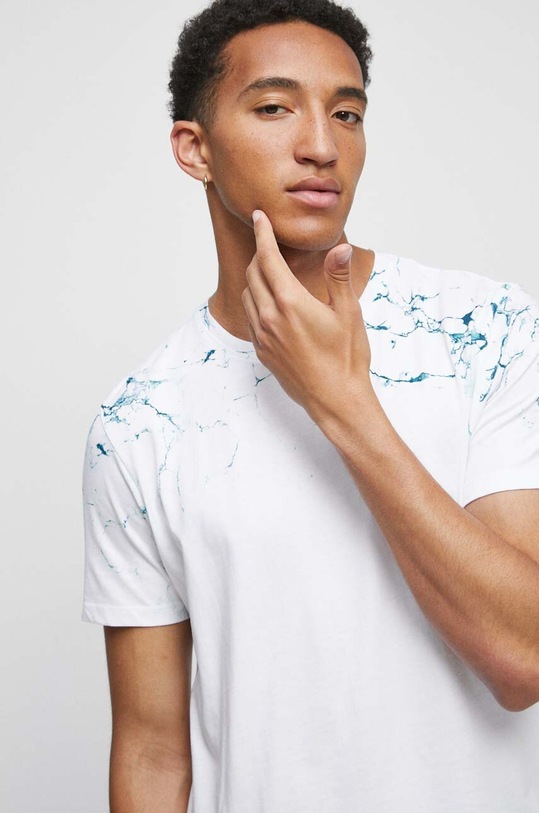 T-shirt bawełniany męski z nadrukiem kolor biały biały RW23.TSM210