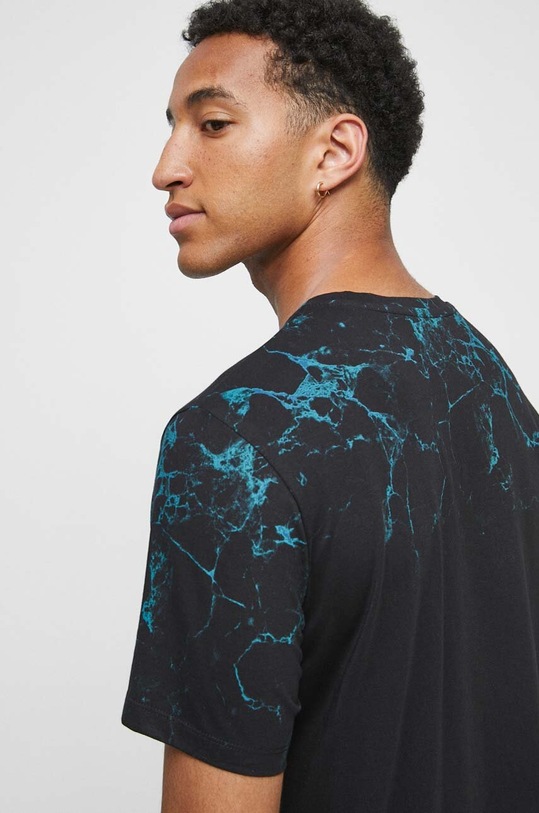 T-shirt bawełniany męski z nadrukiem kolor czarny czarny RW23.TSM210