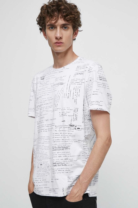 T-shirt bawełniany męski - Kolekcja jubileuszowa. 2023 Rok Wisławy Szymborskiej x Medicine, kolor biały RW23.TSM350 biały RW23