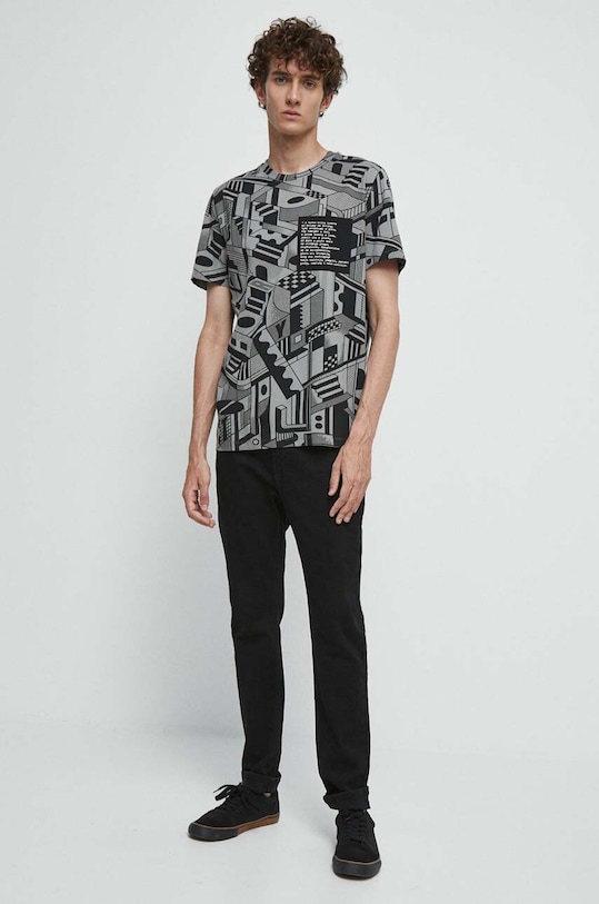 Odzież T-shirt bawełniany męski - Kolekcja jubileuszowa. 2023 Rok Wisławy Szymborskiej x Medicine, kolor szary RW23.TSM351 szary