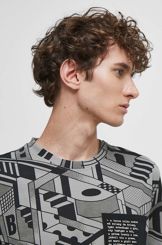 T-shirt bawełniany męski - Kolekcja jubileuszowa. 2023 Rok Wisławy Szymborskiej x Medicine, kolor szary RW23.TSM351 szary