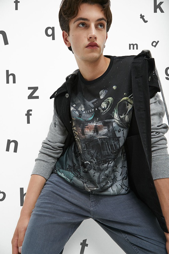 Bavlněné tričko Jubilejní kolekce Nadace W. Szymborské x Medicine černá barva regular černá RW23.TSM353