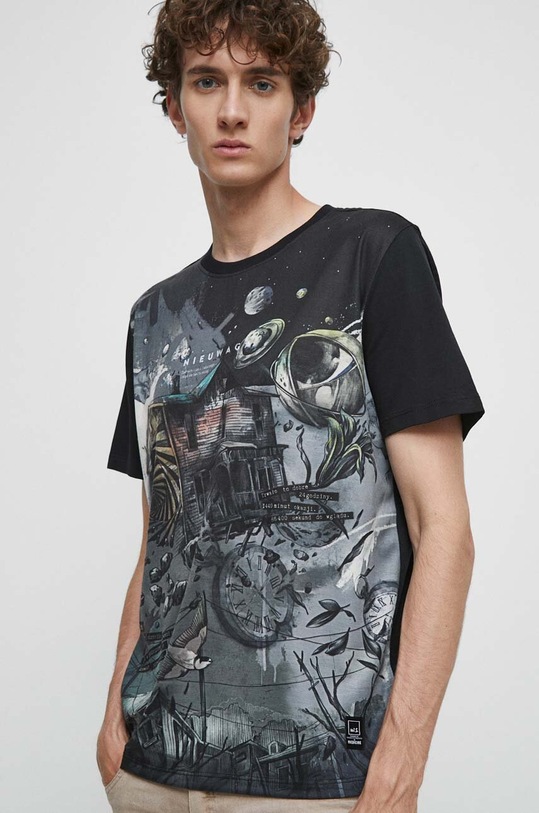 Bavlněné tričko Jubilejní kolekce Nadace W. Szymborské x Medicine černá barva RW23.TSM353 černá RW23