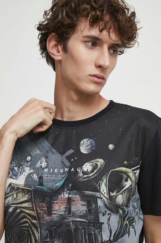 Bavlněné tričko Jubilejní kolekce Nadace W. Szymborské x Medicine černá barva RW23.TSM353 černá