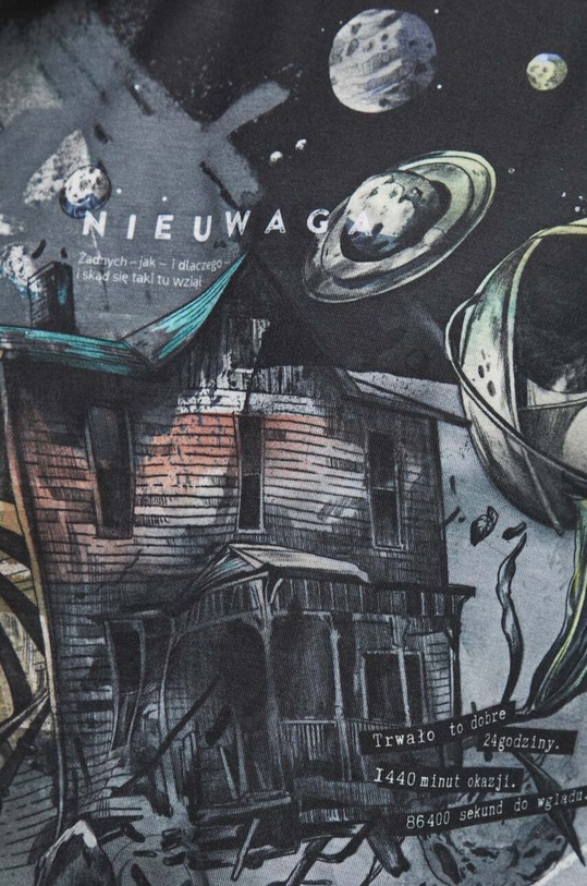 Bavlněné tričko Jubilejní kolekce Nadace W. Szymborské x Medicine černá barva RW23.TSM353