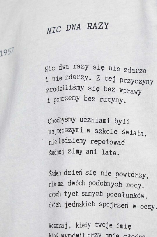 T-shirt bawełniany męski - Kolekcja jubileuszowa. 2023 Rok Wisławy Szymborskiej x Medicine, kolor szary RW23.TSM354