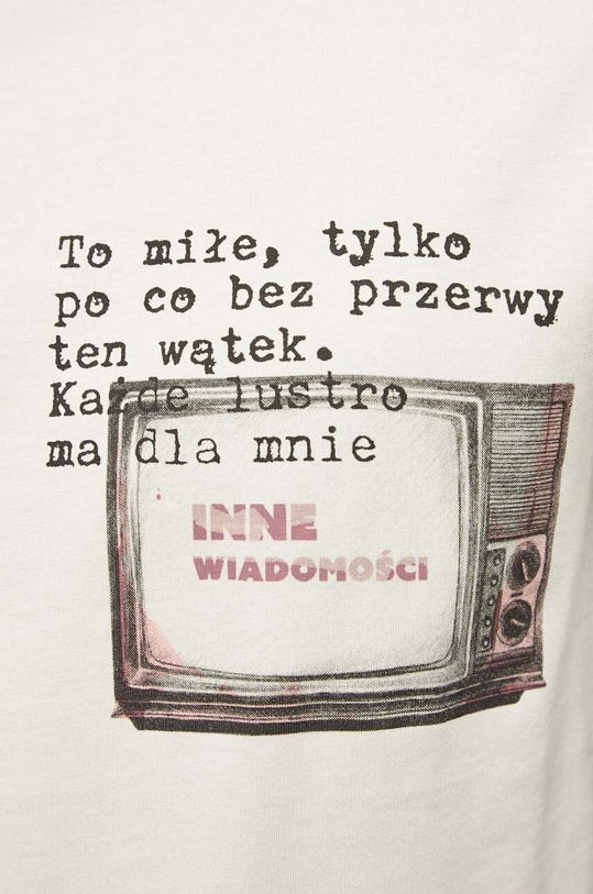 T-shirt bawełniany męski - Kolekcja jubileuszowa. 2023 Rok Wisławy Szymborskiej x Medicine, kolor beżowy RW23.TSM356 beżowy