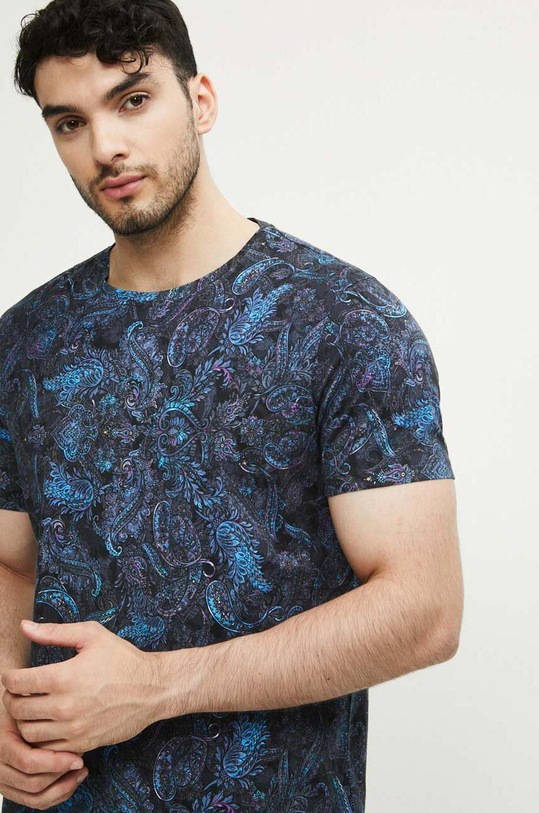 Medicine t-shirt bawełniany wzorzyste granatowy RW23.TSM502