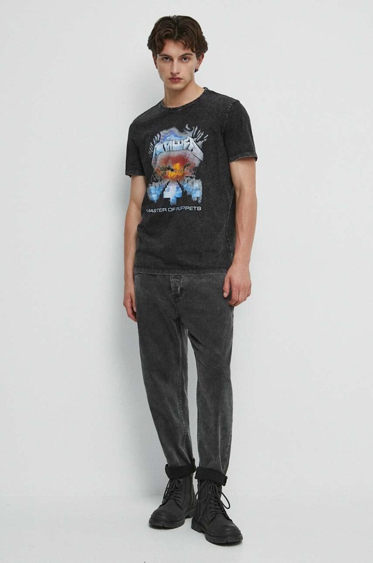 T-shirt bawełniany męski Metallica kolor szary RW23.TSM556 szary RW23