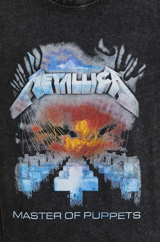 T-shirt bawełniany męski Metallica kolor szary RW23.TSM556