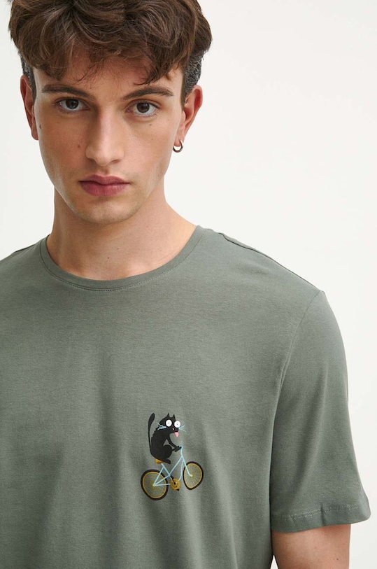 Bavlnené tričko pánske zelená farba RW23.TSM581 zelená RW23