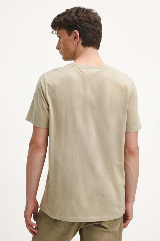 Odzież T-shirt bawełniany męski z nadrukiem kolor beżowy RW23.TSM800 beżowy