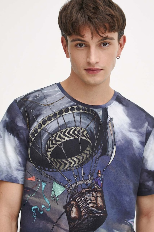 T-shirt bawełniany męski wzorzysty kolor multicolor multicolor RW23.TSM806