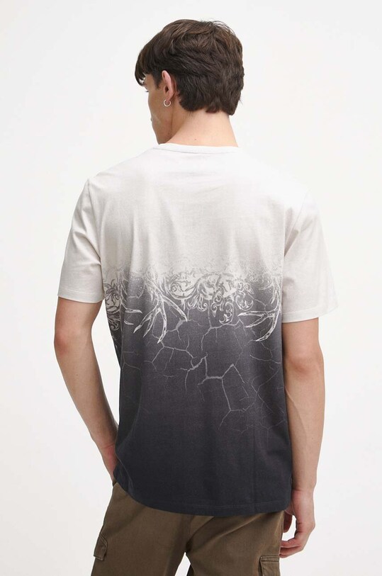 T-shirt bawełniany męski z kolekcji Bestiariusz kolor beżowy beżowy RW23.TSM852