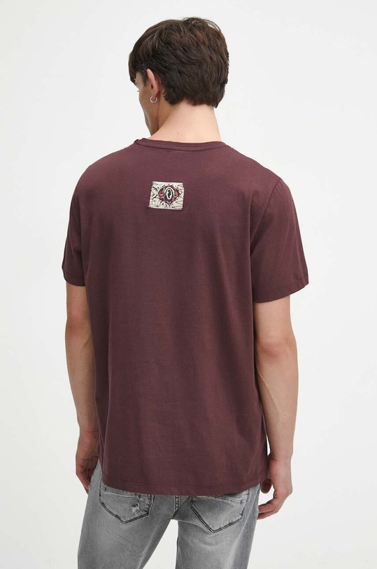 T-shirt bawełniany męski z kolekcji Bestiariusz kolor bordowy bordowy RW23.TSM854