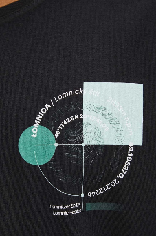 T-shirt bawełniany męski z domieszką elastanu z nadrukiem kolor czarny RW23.TSM917 czarny