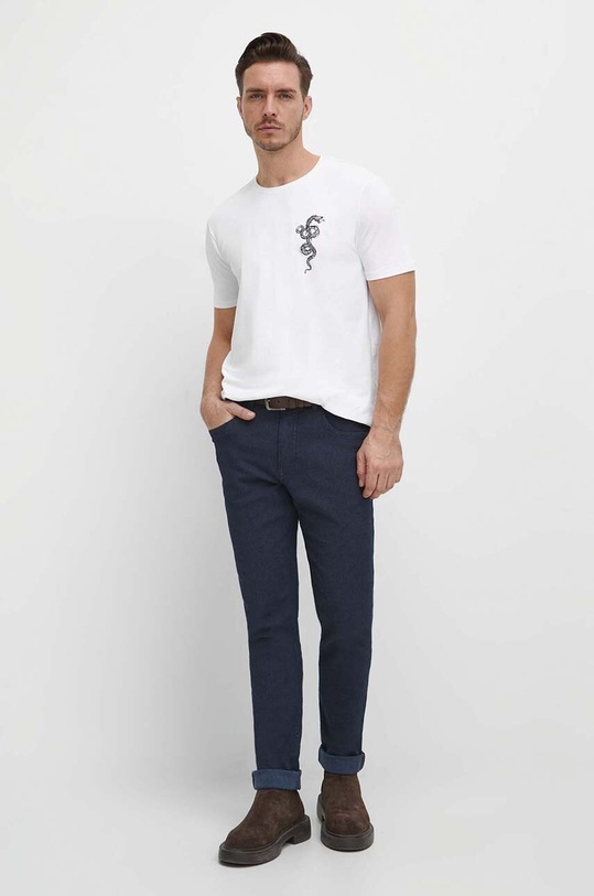 T-shirt męski z domieszką elastanu z nadrukiem kolor biały RW23.TSM921 biały RW23