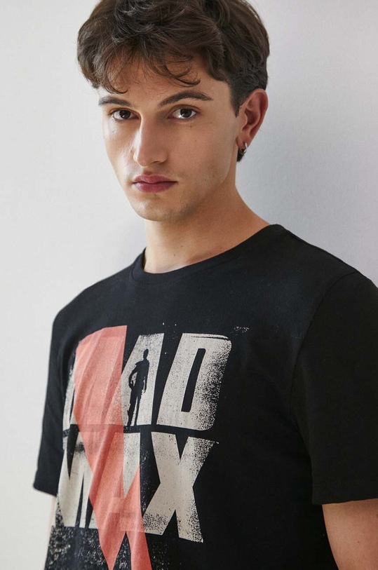 T-shirt bawełniany męski Mad Max kolor czarny RW23.TSM961 czarny