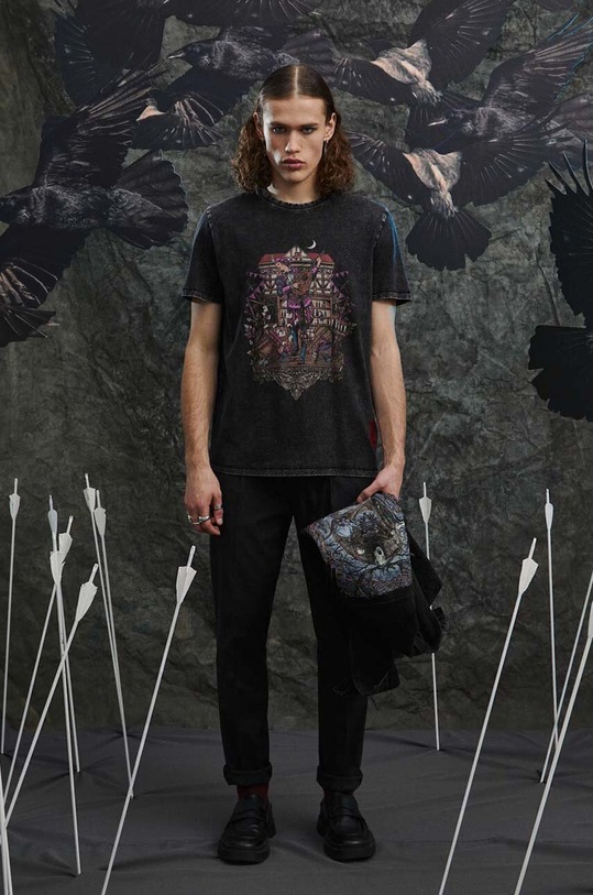 Oblečenie Bavlnené tričko pánske z kolekcie The Witcher x Medicine šedá farba RW23.TSM980 sivá