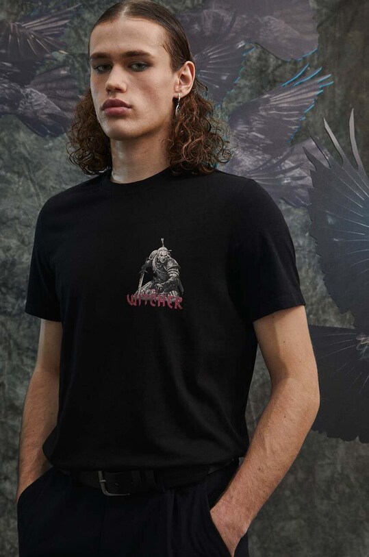 T-shirt bawełniany męski z kolekcji The Witcher x Medicine kolor czarny RW23.TSM982 czarny RW23