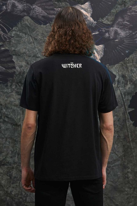 Bavlnené tričko pánske z kolekcie The Witcher x Medicine čierna farba čierna RW23.TSM984