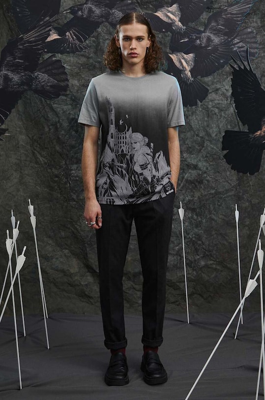 T-shirt bawełniany męski z kolekcji The Witcher x Medicine kolor szary RW23.TSM987 szary RW23